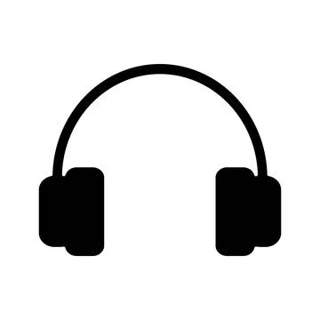 Vector headphones icon. Black symbol silhouette Stock Illustration