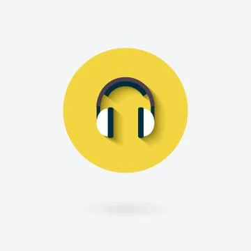 Vector Headphones Icon Stock Illustration