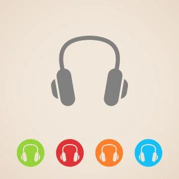 Vector headphones icons Stock Illustration