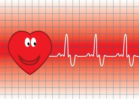 Vector heart and heartbeat Stock Illustration
