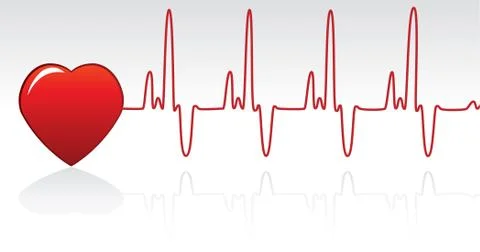 Vector heart and heartbeat Stock Illustration