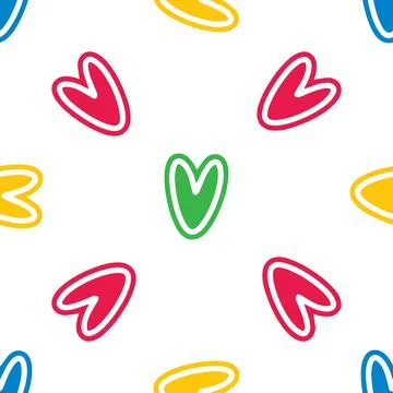 Vector heart background. Geometry pattern batik graphic. Hand drawn Stock Illustration