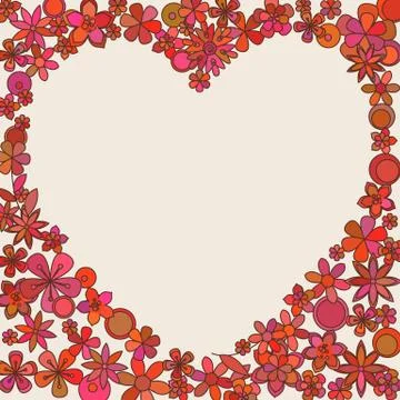 Vector heart card template. Stock Illustration