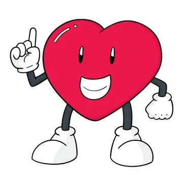 Vector of heart cartoon Stock Illustration