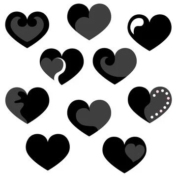 Vector heart collection. Design elements for Valentine's day. Stock Illustration