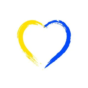 Vector heart in colors of ukrainian national flag. Stock Illustration