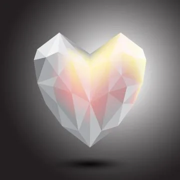 Vector heart crystal abstract icon, logo for your company. Stock Illustration