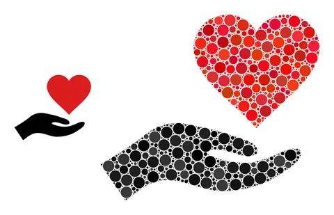 Vector Heart Donation Collage of Dots Stock Illustration