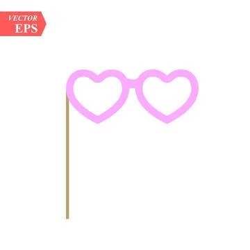 Vector heart glasses isolated on white. vector illustration. Stock Illustration