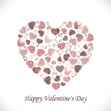Vector heart of hearts on a white background Stock Illustration