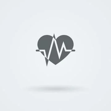 Vector Heart Icon. Single Object. Symbol for Interface Stock Illustration