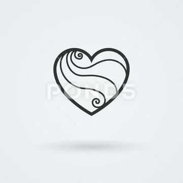 Vector Heart Icon. Single Object. Symbol for Interface. Stock Illustration