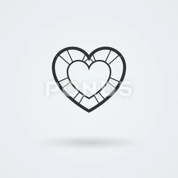 Vector Heart Icon. Single Object. Symbol for Interface. Stock Illustration