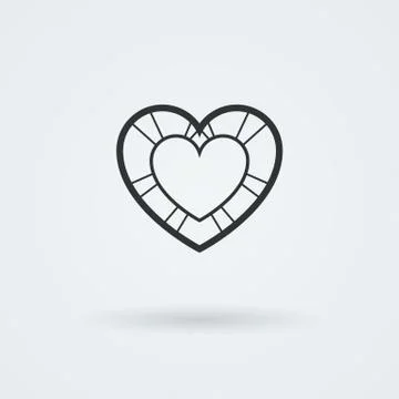 Vector Heart Icon. Single Object. Symbol for Interface. Stock Illustration