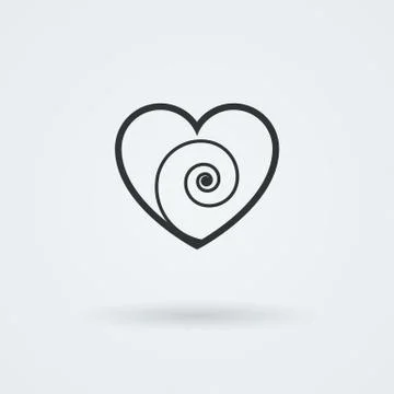 Vector Heart Icon. Single Object. Symbol for Interface. Stock Illustration