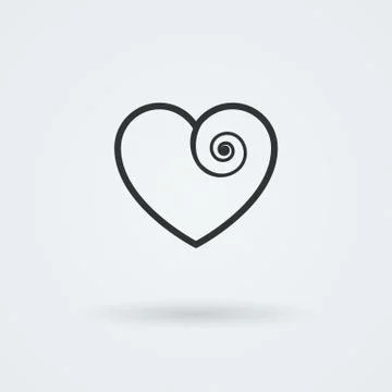 Vector Heart Icon. Single Object. Symbol for Interface. Stock Illustration