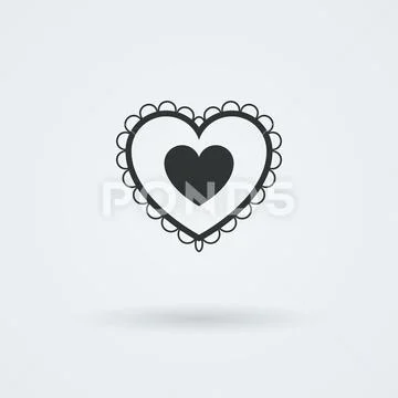 Vector Heart Icon. Single Object. Symbol for Interface. Stock Illustration