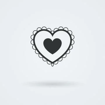 Vector Heart Icon. Single Object. Symbol for Interface. Stock Illustration