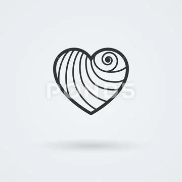 Vector Heart Icon. Single Object. Symbol for Interface. Stock Illustration