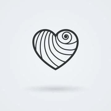 Vector Heart Icon. Single Object. Symbol for Interface. Stock Illustration