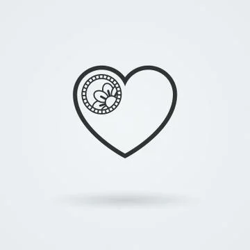 Vector Heart Icon. Single Object. Symbol for Interface. Stock Illustration