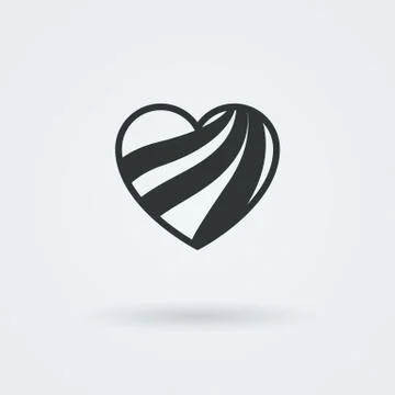Vector Heart Icon. Single Object. Symbol for Interface. Stock Illustration