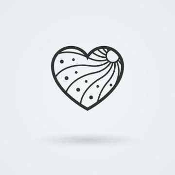 Vector Heart Icon. Single Object. Symbol for Interface. Stock Illustration