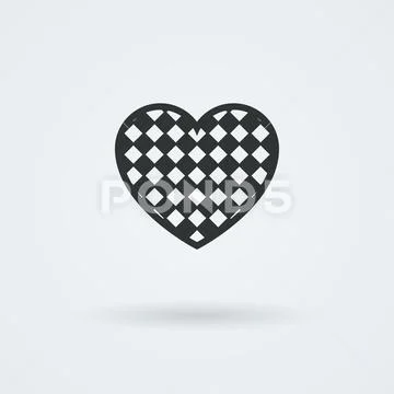 Vector Heart Icon. Single Object. Symbol for Interface. Stock Illustration