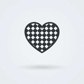 Vector Heart Icon. Single Object. Symbol for Interface. Stock Illustration