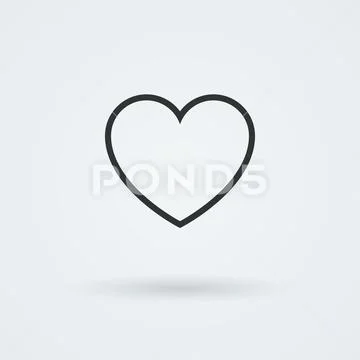 Vector Heart Icon. Single Object. Symbol for Interface. Stock Illustration