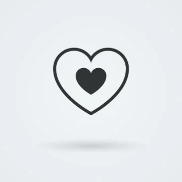 Vector Heart Icon. Single Object. Symbol for Interface. Stock Illustration