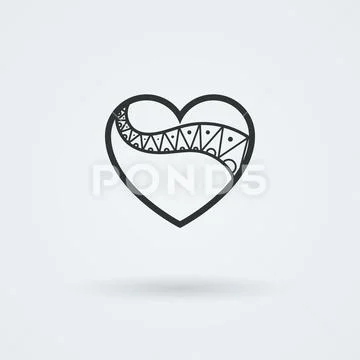 Vector Heart Icon. Single Object. Symbol for Interface. Stock Illustration