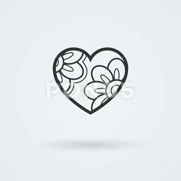 Vector Heart Icon. Single Object. Symbol for Interface. Stock Illustration