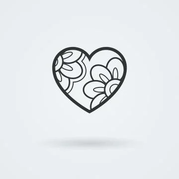 Vector Heart Icon. Single Object. Symbol for Interface. Stock Illustration