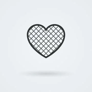 Vector Heart Icon. Single Object. Symbol for Interface. Stock Illustration