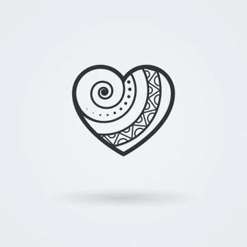 Vector Heart Icon. Single Object. Symbol for Interface. Stock Illustration