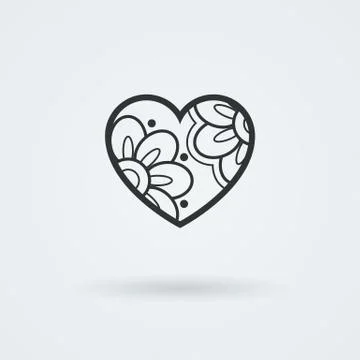 Vector Heart Icon. Single Object. Symbol for Interface. Stock Illustration