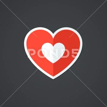 Vector Heart Icon. Single Object. Symbol for Interface. Stock Illustration