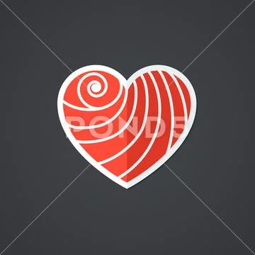 Vector Heart Icon. Single Object. Symbol for Interface. Stock Illustration
