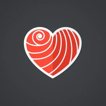 Vector Heart Icon. Single Object. Symbol for Interface. Stock Illustration