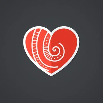 Vector Heart Icon. Single Object. Symbol for Interface. Stock Illustration