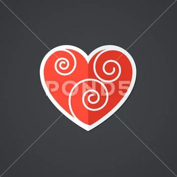 Vector Heart Icon. Single Object. Symbol for Interface. Stock Illustration