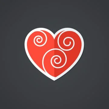 Vector Heart Icon. Single Object. Symbol for Interface. Stock Illustration