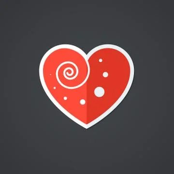 Vector Heart Icon. Single Object. Symbol for Interface. Stock Illustration