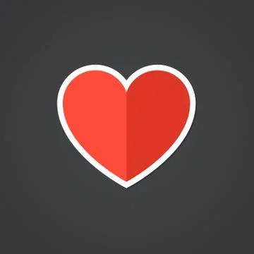 Vector Heart Icon. Single Object. Symbol for Interface. Stock Illustration
