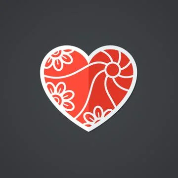 Vector Heart Icon. Single Object. Symbol for Interface. Stock Illustration