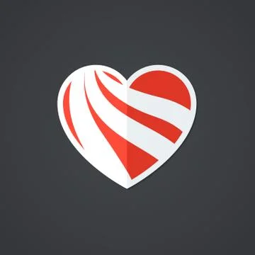 Vector Heart Icon. Single Object. Symbol for Interface. Stock Illustration