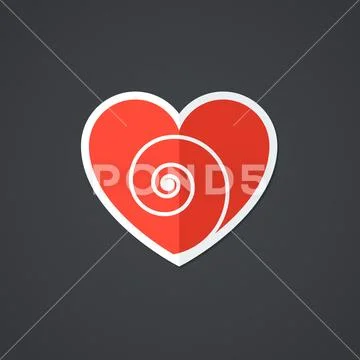 Vector Heart Icon. Single Object. Symbol for Interface. Stock Illustration