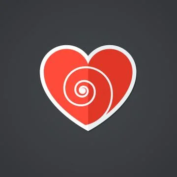 Vector Heart Icon. Single Object. Symbol for Interface. Stock Illustration