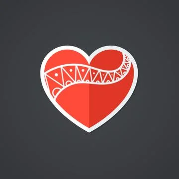 Vector Heart Icon. Single Object. Symbol for Interface. Stock Illustration